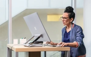 Developer at computer
