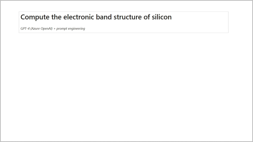 gif showing a screen grab of Azure Quantum Elements band structure calculations derived from Copilot and Quantum Espresso code 